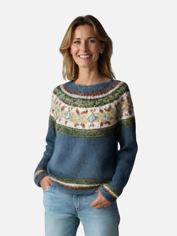 Lene | Patterned Knitted Sweater with Yoke