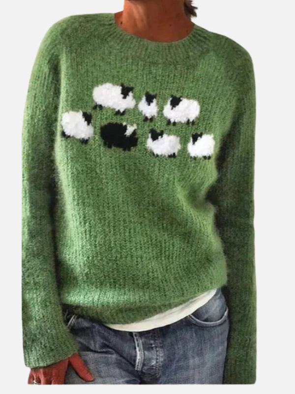 Lene | Patterned Knitted Sweater with Yoke