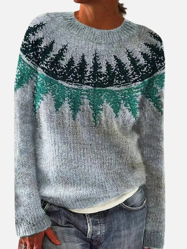 Lene | Patterned Knitted Sweater with Yoke