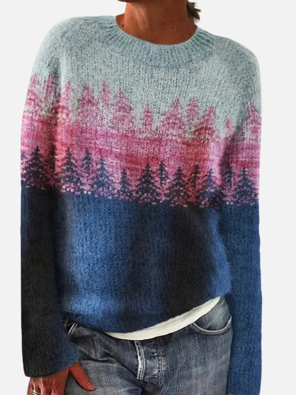 Lene | Patterned Knitted Sweater with Yoke