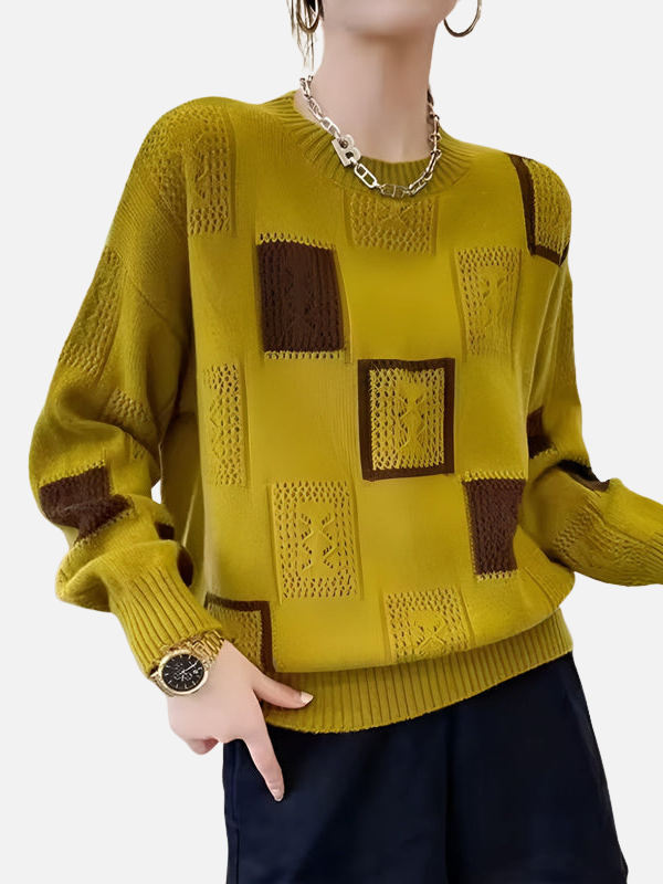 Camilla | Patterned Knit Jumper with Lace Design
