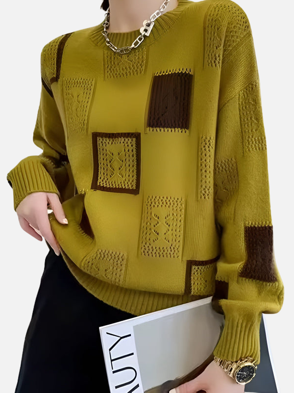 Camilla | Patterned Knit Jumper with Lace Design