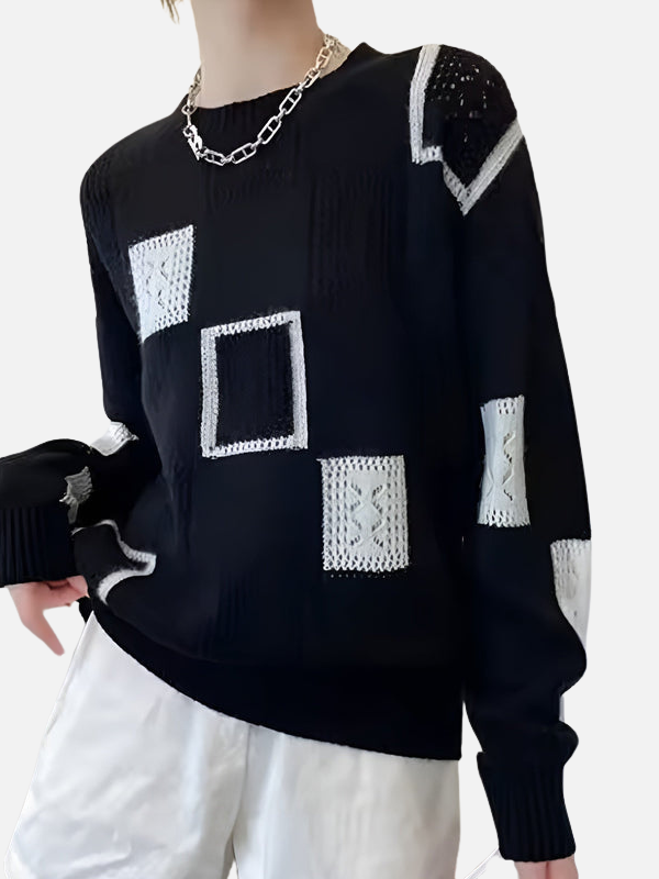 Camilla | Patterned Knit Jumper with Lace Design