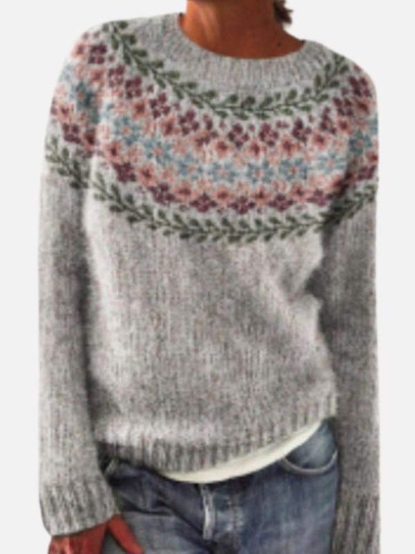 Susanne | Patterned Knit Jumper with Round Neck