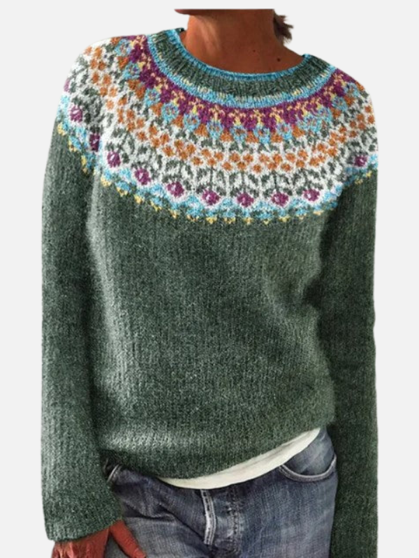 Susanne | Patterned Knit Jumper with Round Neck