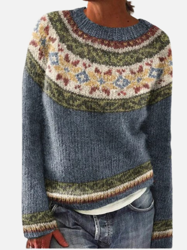 Susanne | Patterned Knit Jumper with Round Neck
