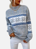 Maria | Patterned Knit Sweater with Snowflakes