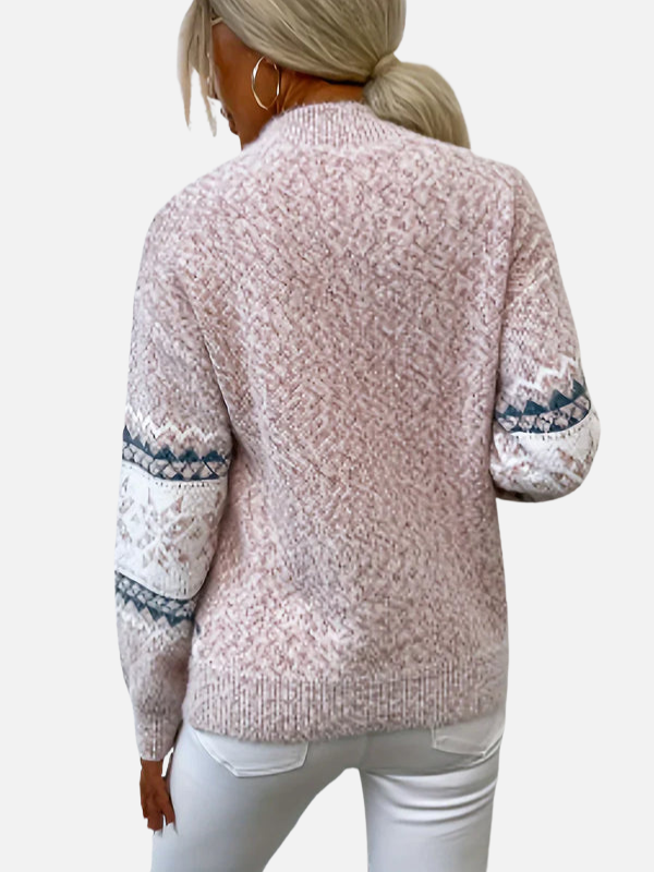 Maria | Patterned Knit Sweater with Snowflakes