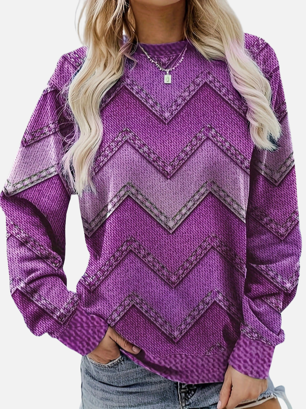 Pia | Patterned Sweatshirt with Zigzag