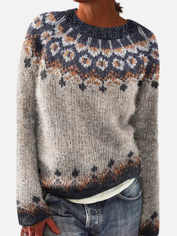 Ida | Melange Knit with Nordic Pattern
