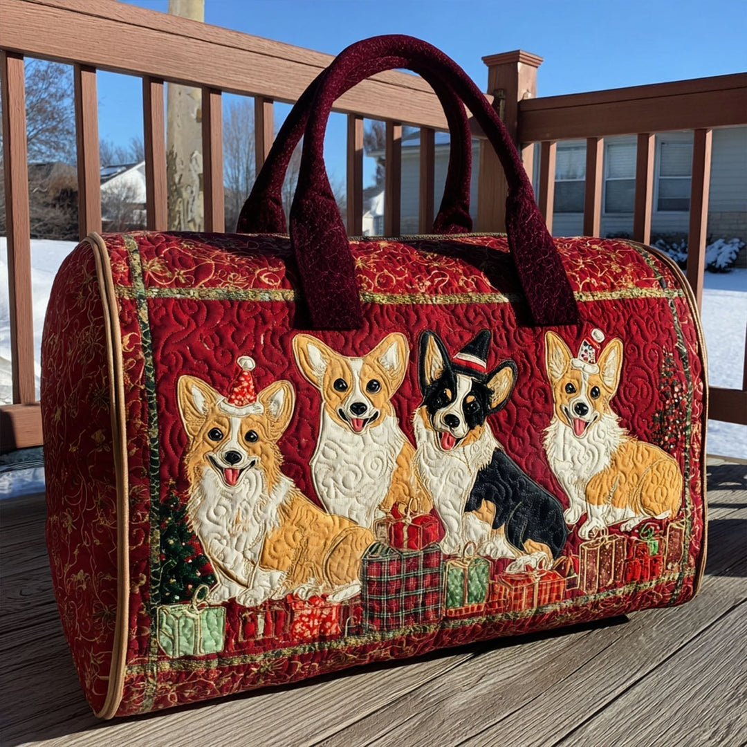 Quilted Travel Bag - Party Corgi