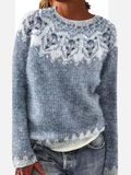 Mette | Nordic Pattern Knit with Round Neckline