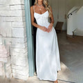 Summer Sleeveless Maxi Dress with Ruching at the Bodice