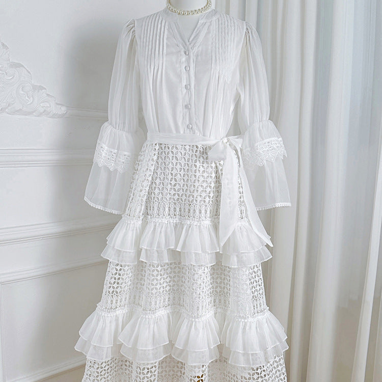 Freya - Light White Crochet Knit Cardigan for Women