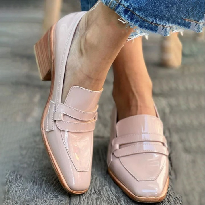 Olga™ - Pink Leather Slippers