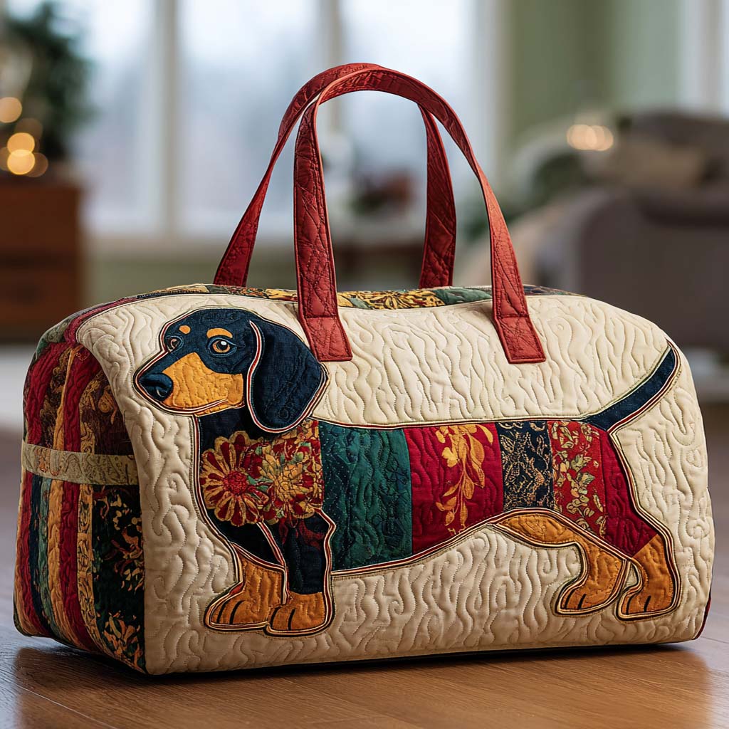 Quilted Travel Bag - Patchwork Dog