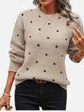 Lene | Polka Dot Knitted Jumper with Round Neck