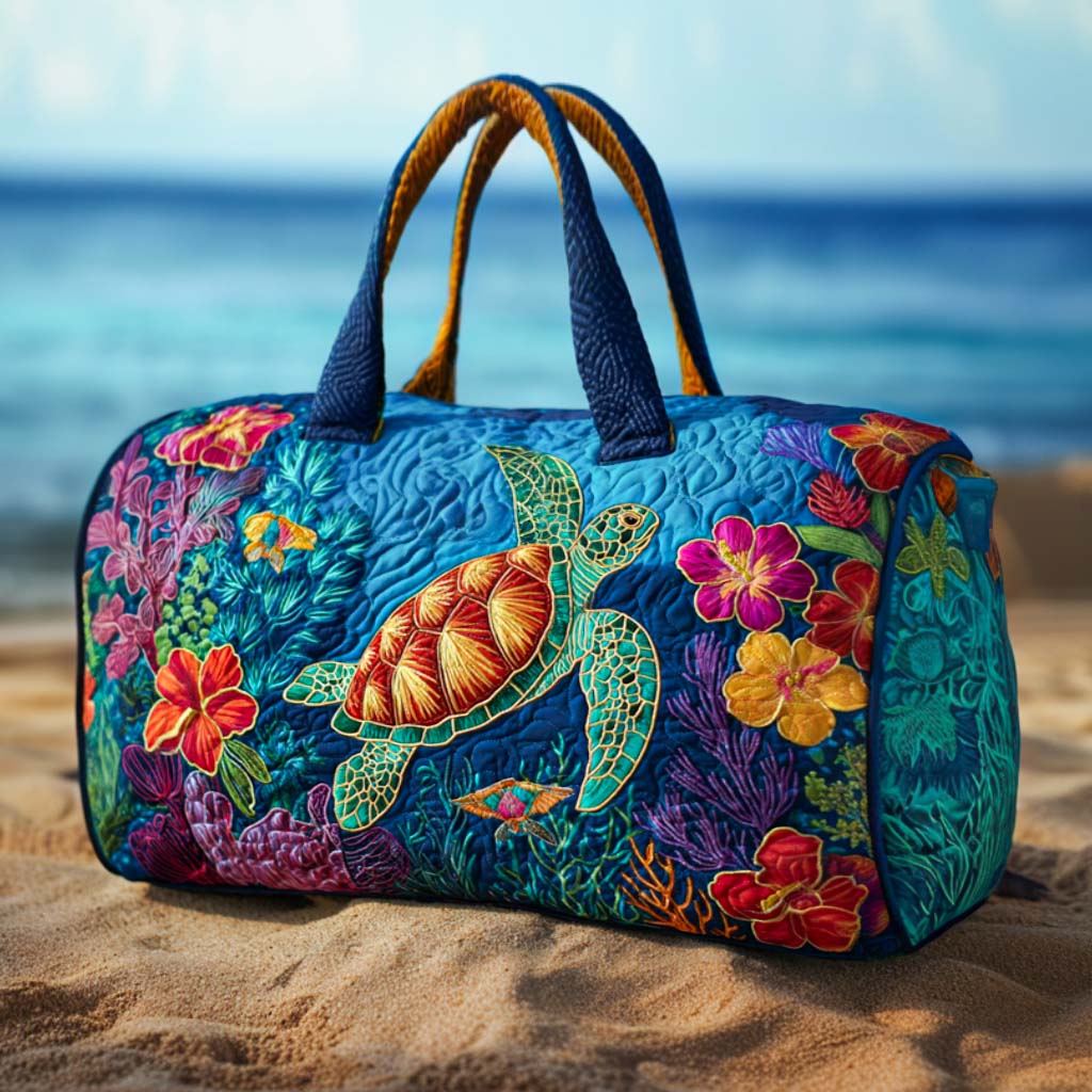 Quilted Travel Bag - Coral Reef