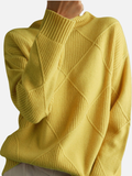 Susanne | Roll Neck Jumper with Diamond Pattern