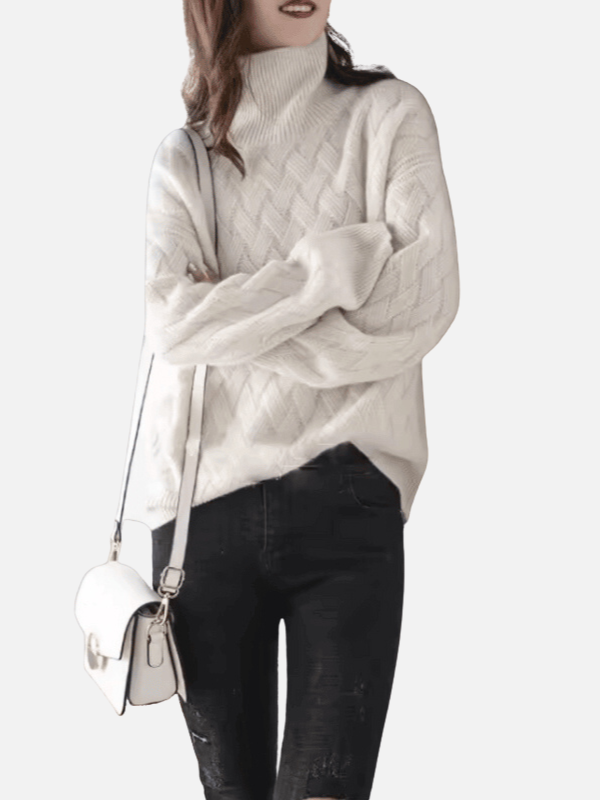Anne | Roll Neck Sweater in Soft Textured Knit