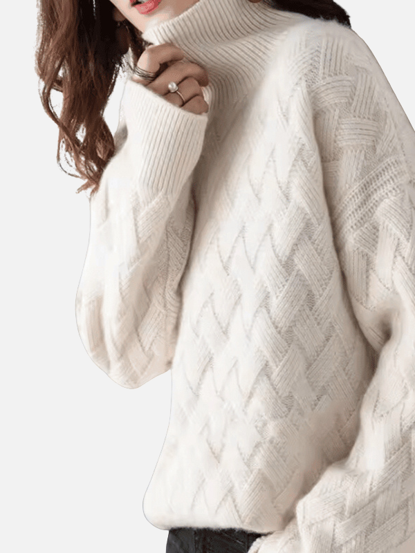 Anne | Roll Neck Sweater in Soft Textured Knit
