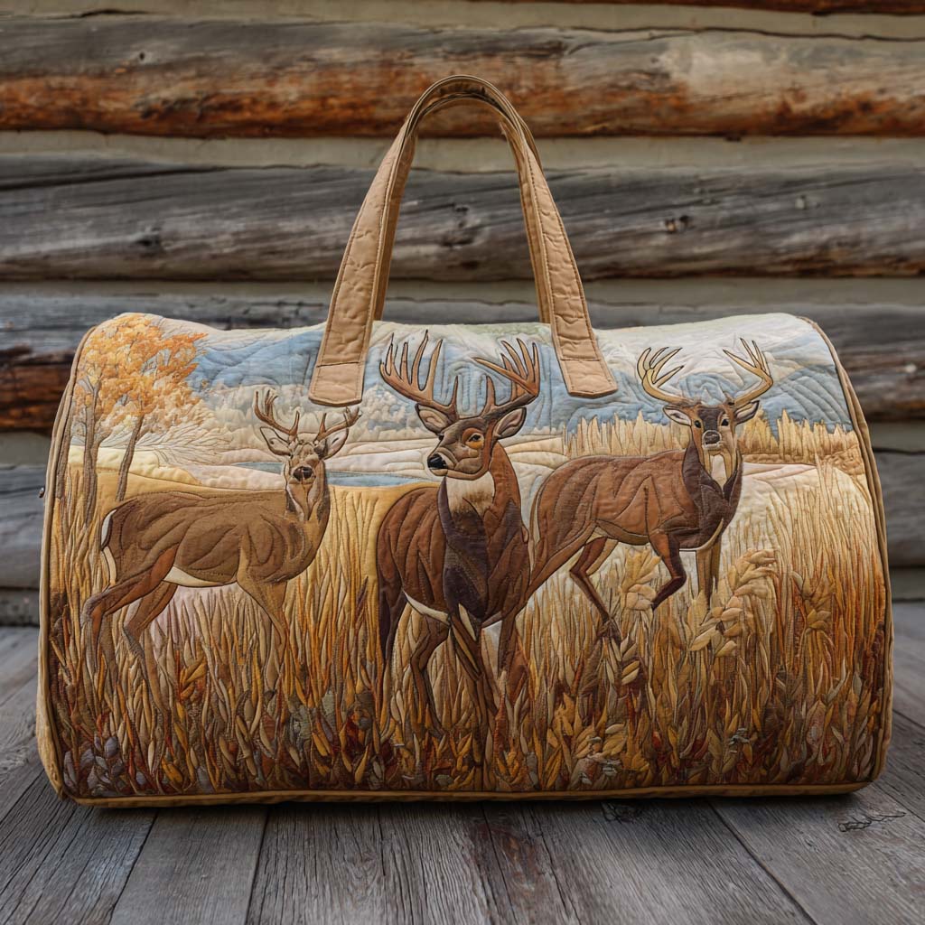 Quilted Travel Bag - Rustic Wood
