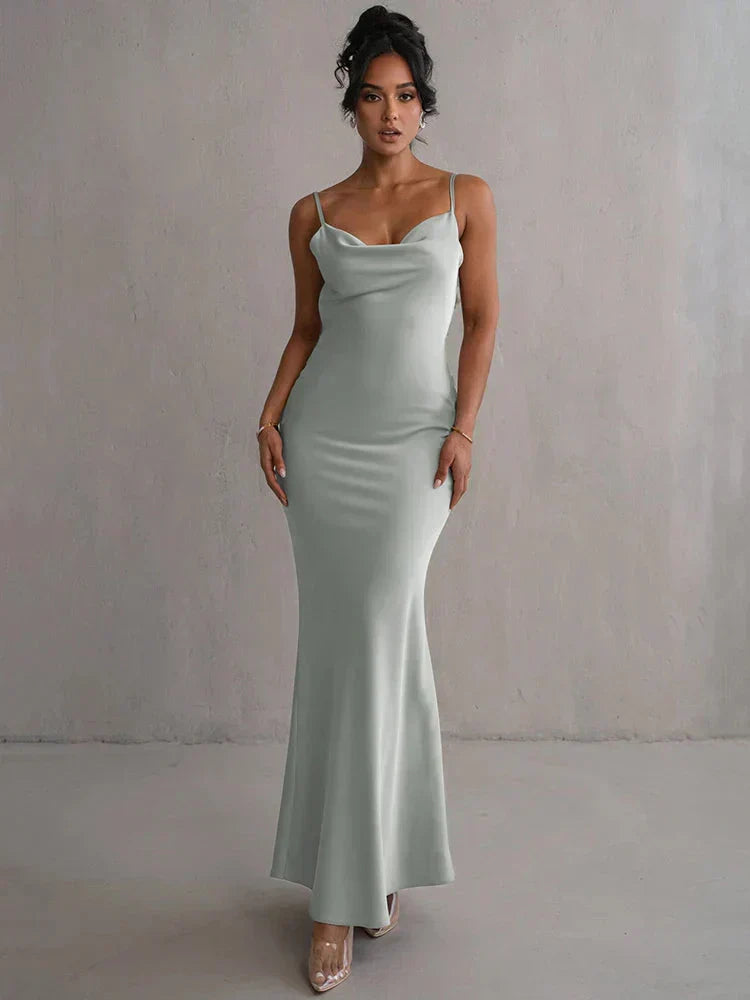 Cassiane - Satin Floral Dress