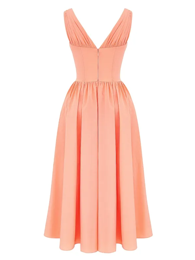 Ariana - V-Neck Corset Flare Midi Dress