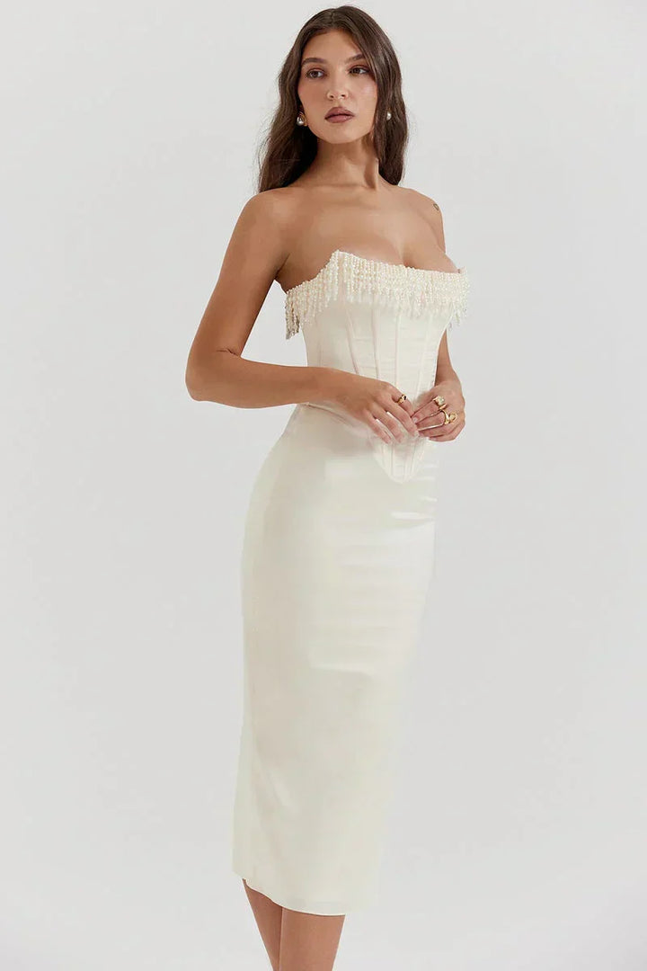 Zahra - Breathtaking Satin Midi Dress