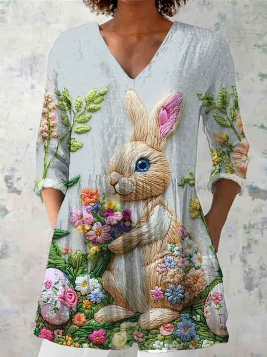 Daisy | Long Blouse with V-Neck
