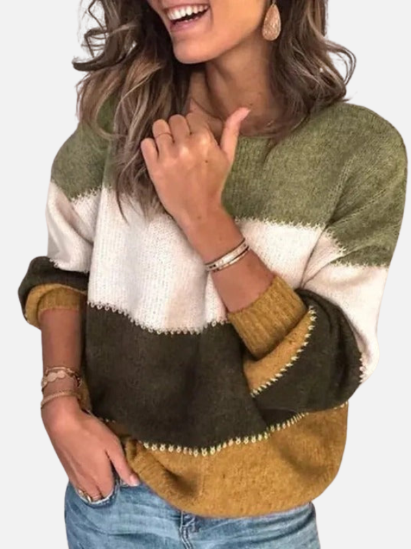 Kirsten | Striped Knit Sweater with Round Neck