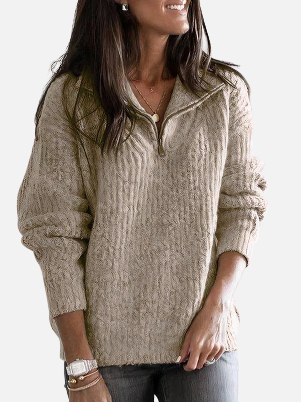 Marianne | Zip-Up Cardigan with High Collar