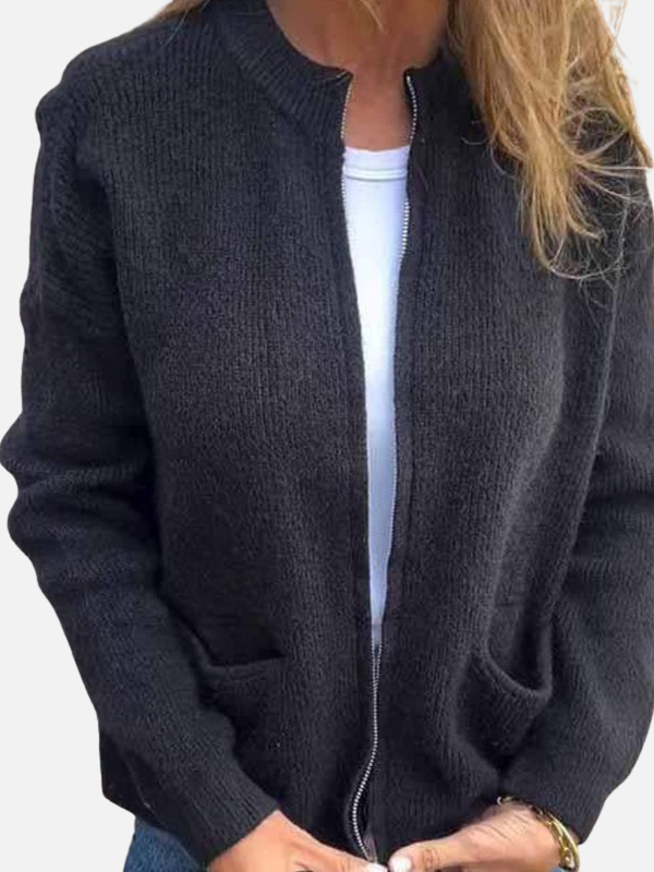 Karen | Zip-Up Cardigan with Pockets
