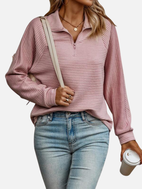 Marianne | Structured Half-Zip Jumper with Collar