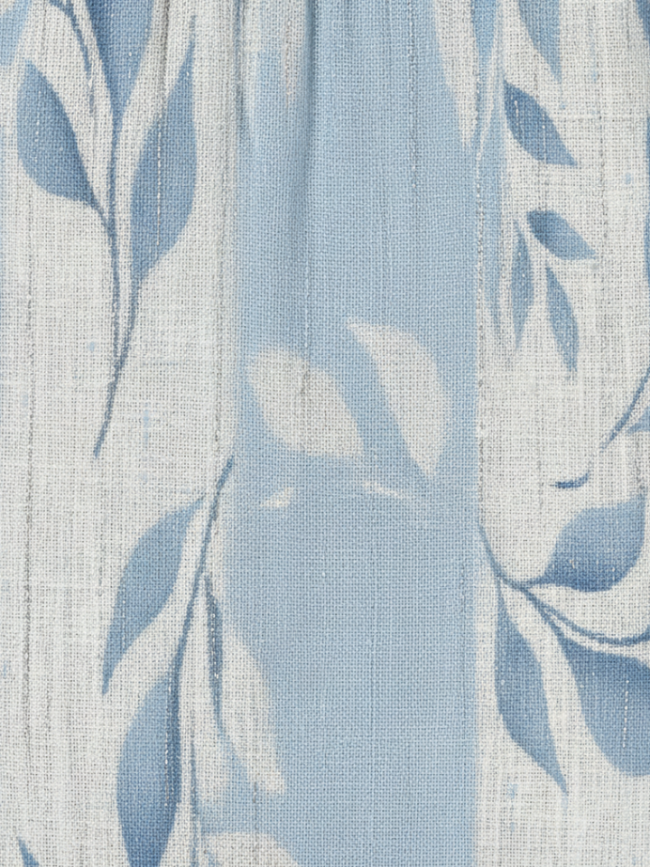Solene | Sleeveless Midi Dress with Blue Leaf Pattern