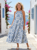 Isadora | Sleeveless High Neck Midi Dress