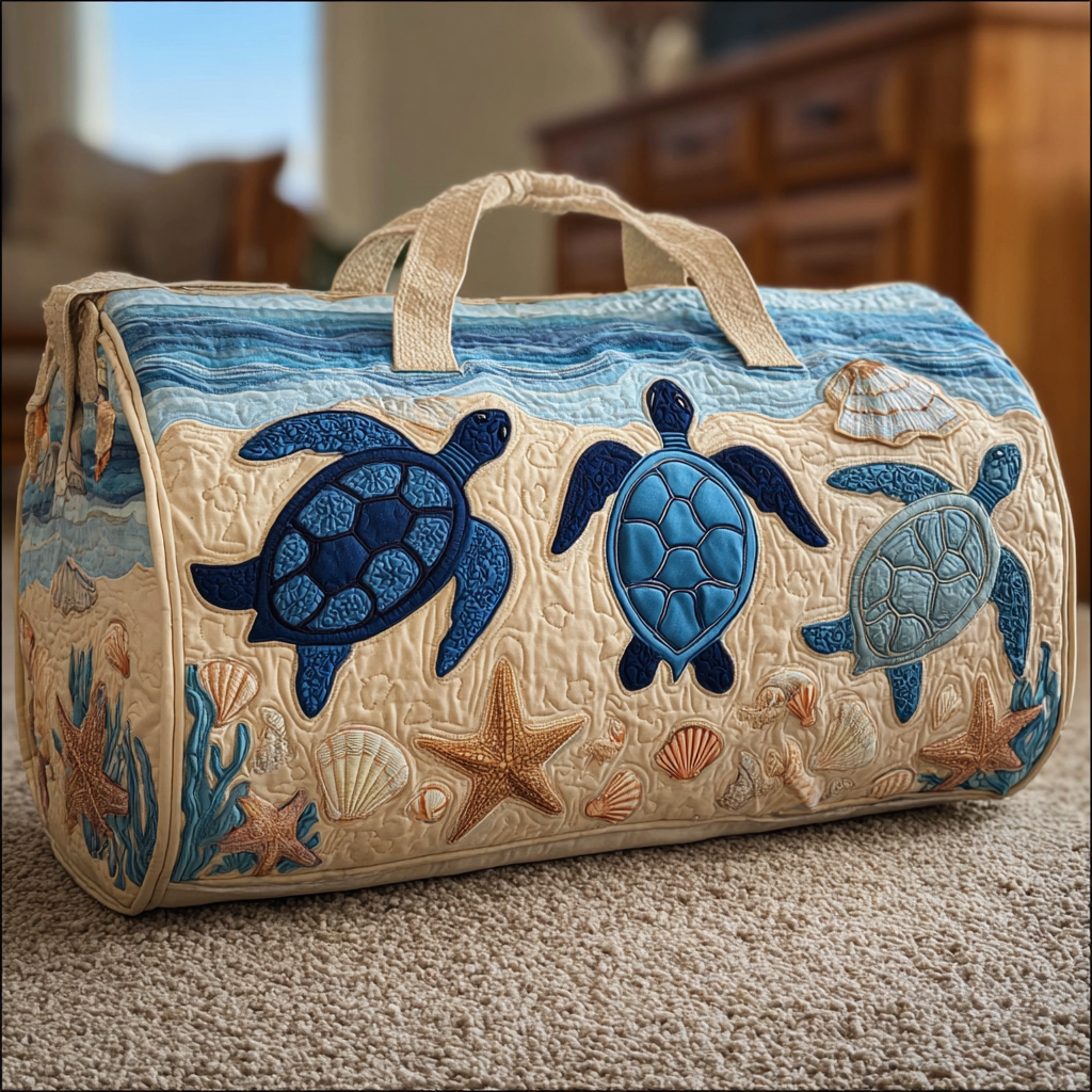 Quilted Travel Bag - Dreaming Turtle