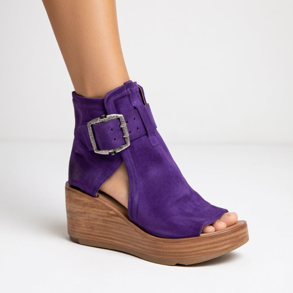Sarah™ — Stylish Wedge Ankle Boots with Open Toe