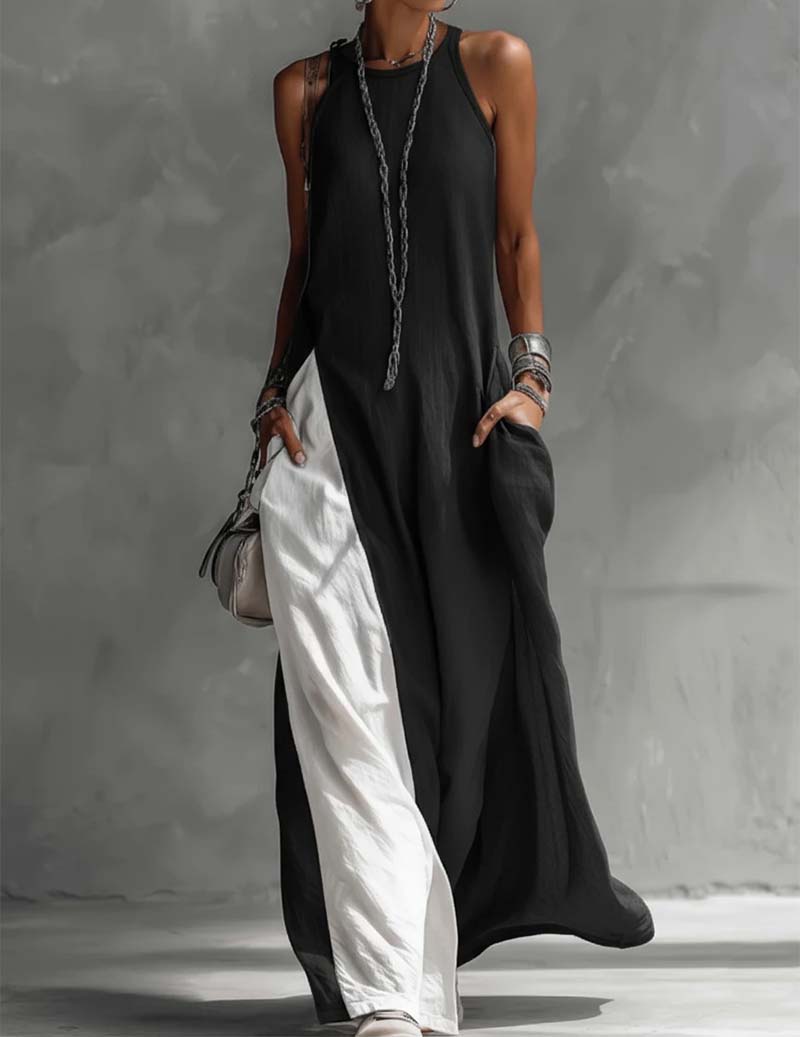 Hanna | Asymmetrical Sleeveless Maxi Dress