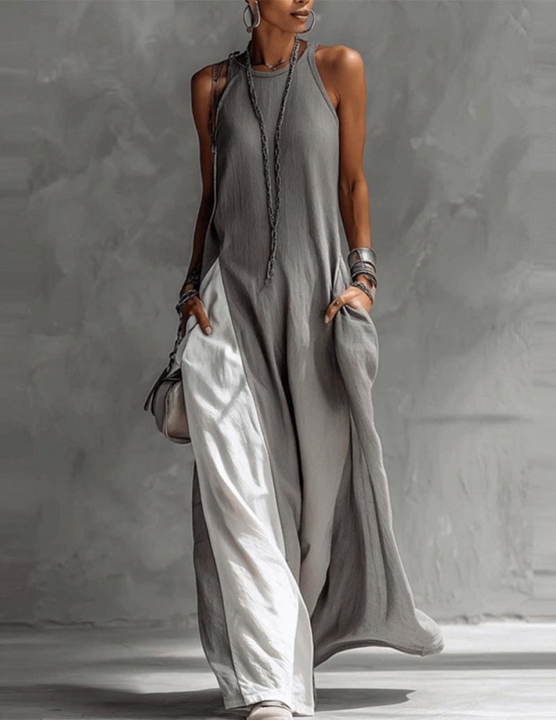 Hanna | Asymmetrical Sleeveless Maxi Dress