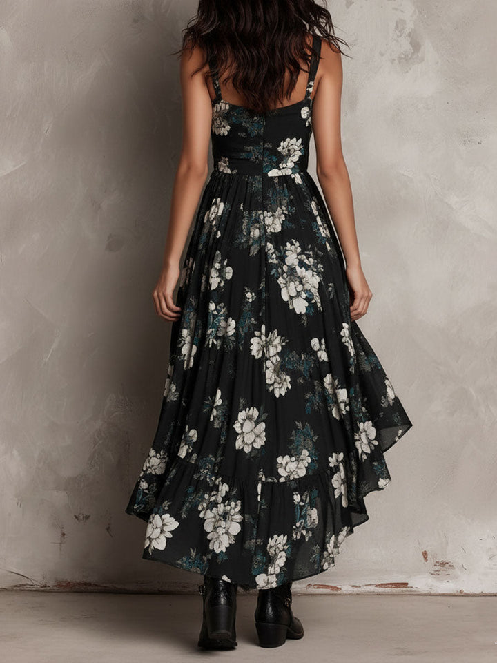 Avelinne - Black Bohemian Floral Pattern