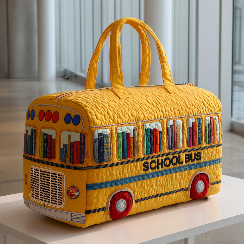 Quilted Travel Bag - Yellow School Bus
