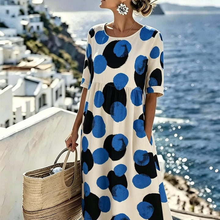 Celeste™ | Coastal Dots Midi Dress