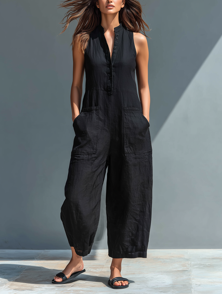 Sleeveless Linen Jumpsuits