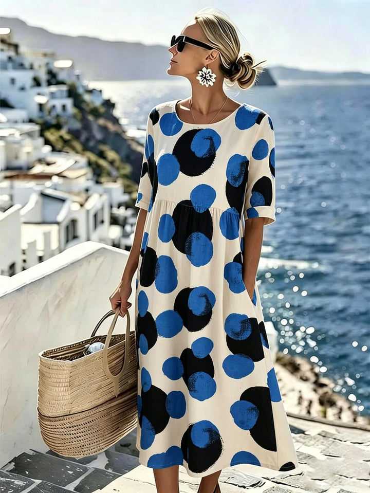 Celeste™ | Coastal Dots Midi Dress
