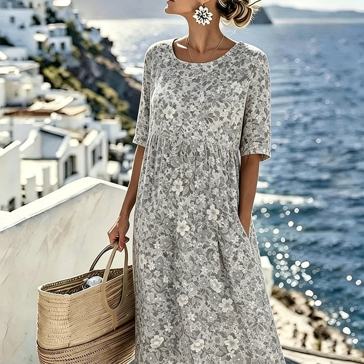 Lily™ - Elegant Floral Midi Dress for Summer
