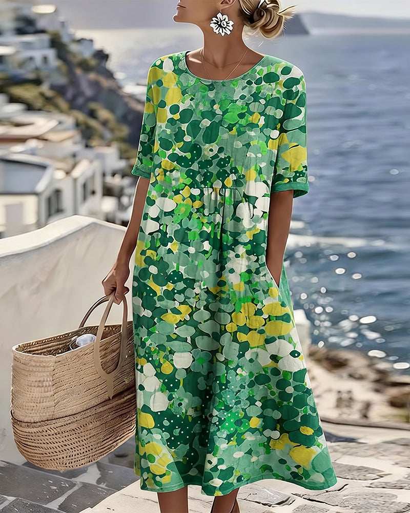 Elena™ - Elegant Floral Dress for Summer in Midi Length