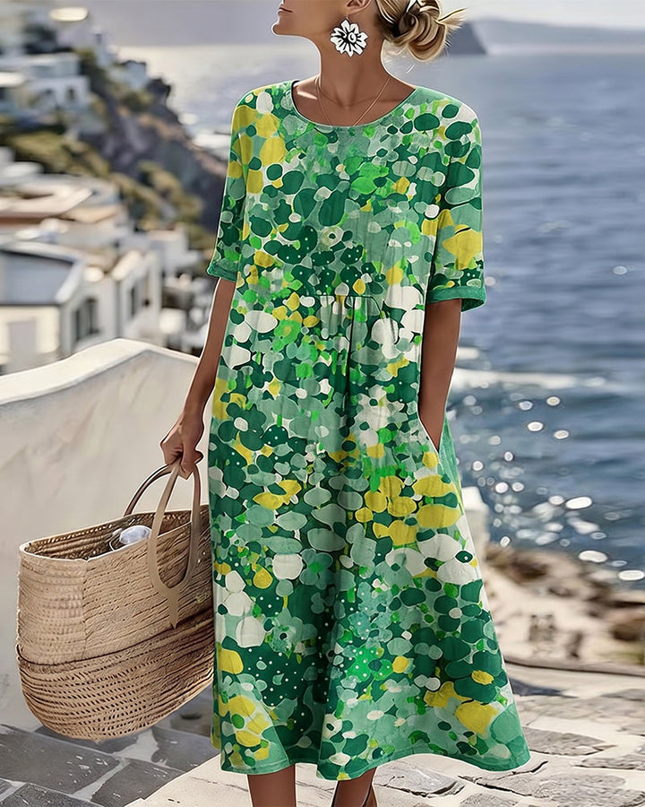 Elena™ - Elegant Floral Dress for Summer in Midi Length