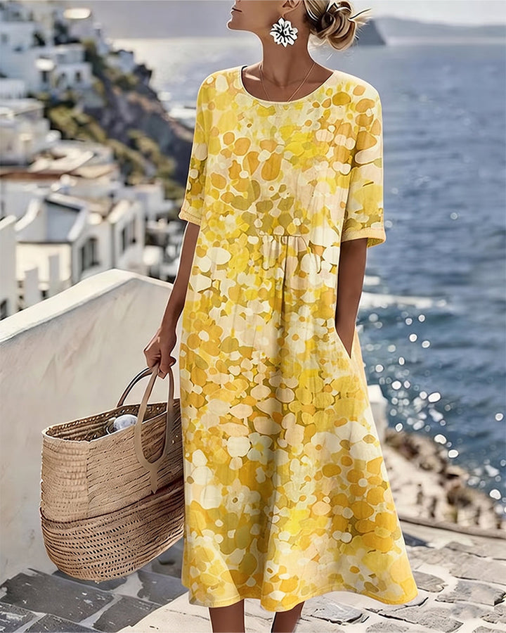Elena™ - Elegant Floral Dress for Summer in Midi Length