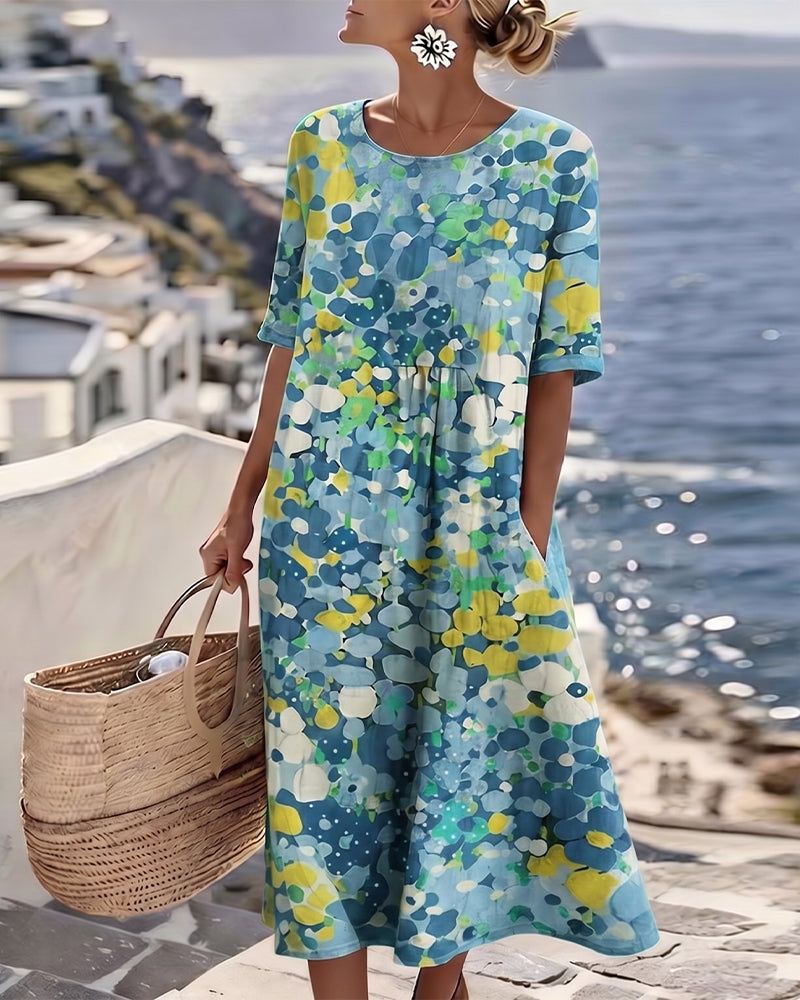 Elena™ - Elegant Floral Dress for Summer in Midi Length
